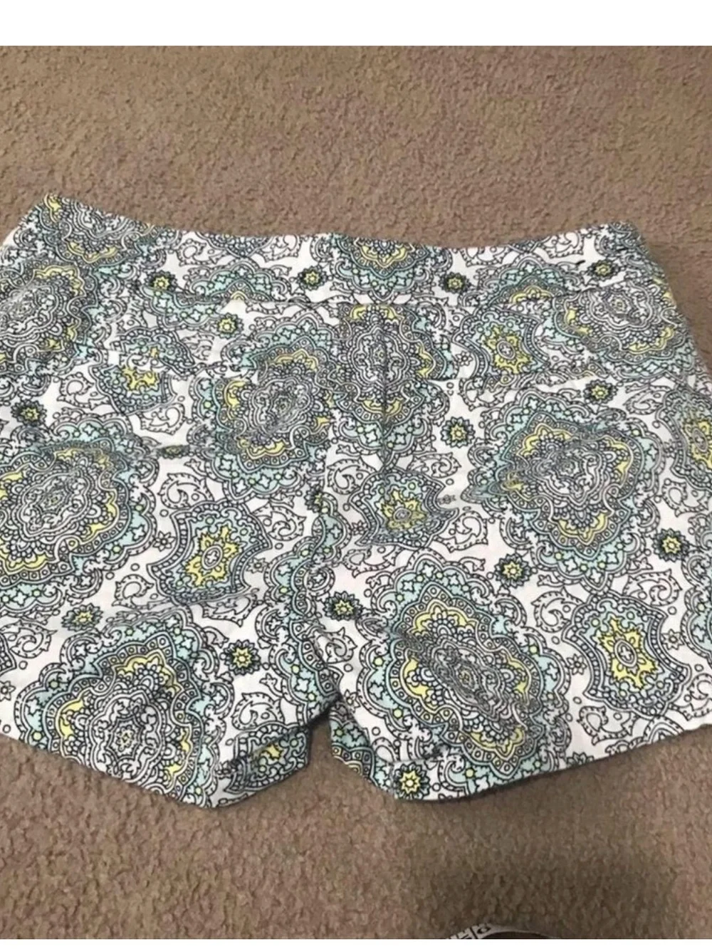 J. Crew Paisley-Print Bermudas in Blue and Green